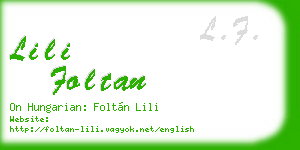 lili foltan business card